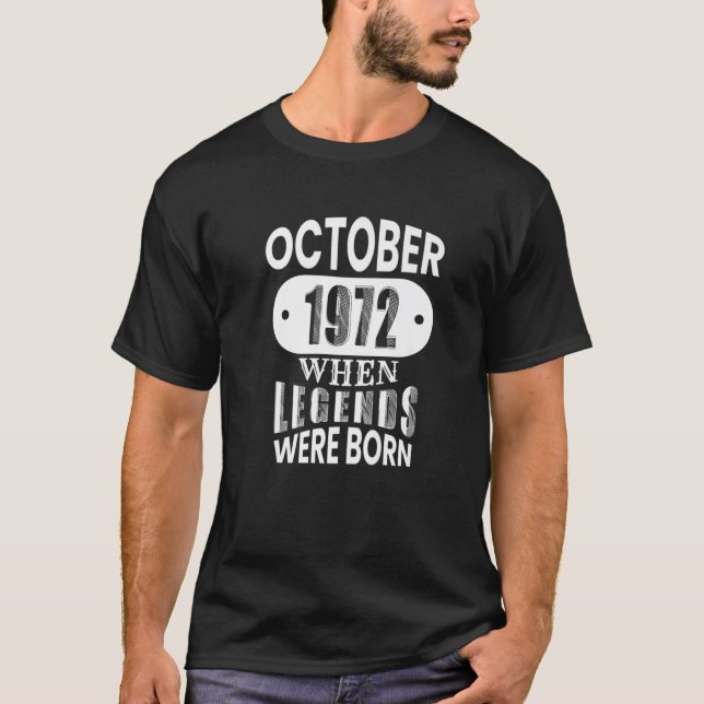 Oktober 1972 var när raserna föddes 50:e födseln t shirt (Framsida)