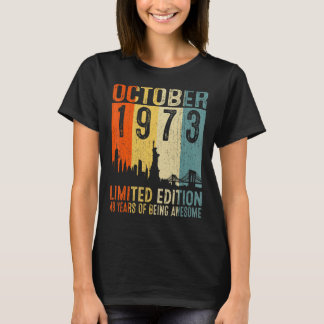 Oktober 1973 49 års ålder vid Fantastisk 49:e föds T Shirt