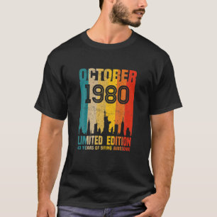 Oktober 1980 T Shirt 40 Year Old Shirt 1980 Birthd