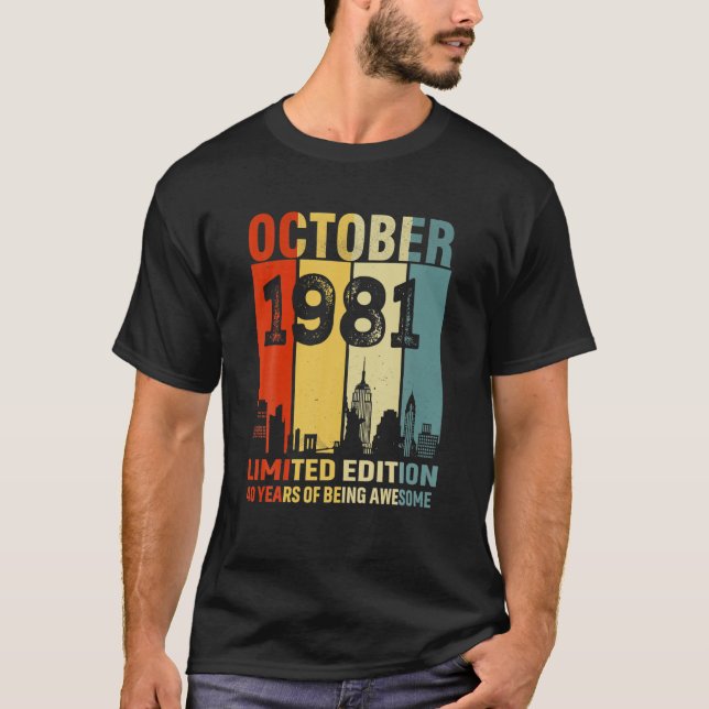 Oktober 1981 Begränsad utgåva 40 år av Awe T Shirt (Framsida)