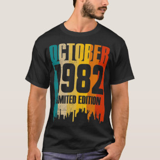 Oktober 1982 39 ÅRS Begränsada födelsedag T Shirt