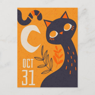 Oktober 31a Halloween Cat Vykort