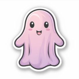 Oktober 31a Spooky Halloween Cute Rosa Ghost Klistermärken