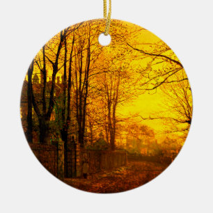 Oktober Afterglow John Atkinson Grimshaw Julgransprydnad Keramik