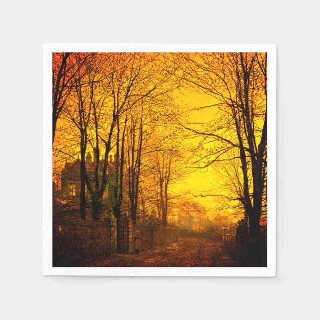 Oktober Afterglow John Atkinson Grimshaw Pappersservett (Framsidan)
