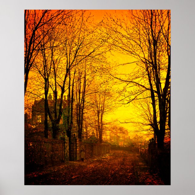 Oktober Afterglow John Atkinson Grimshaw Poster (Framsidan)