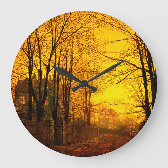 Oktober Afterglow John Atkinson Grimshaw Stor Klocka (Framsida)