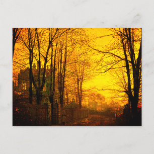 Oktober Afterglow John Atkinson Grimshaw Vykort