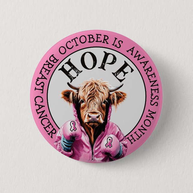 Oktober är Breast Cancer Awareness Co Hope Sign Knapp (Framsida)