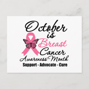 Oktober är bröstcancermedvetandemånad vykort