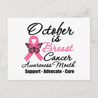 Oktober är bröstcancermedvetandemånad vykort