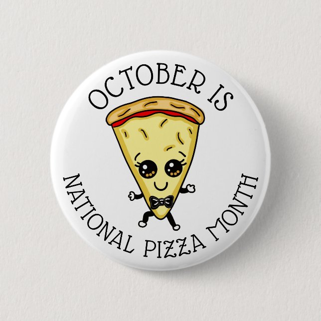 Oktober är den nationella Pizzamånaden  Knapp (Framsida)