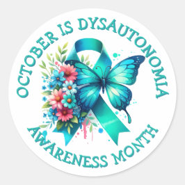 Oktober är Dysautonomia Awareness Month Runt Klistermärke