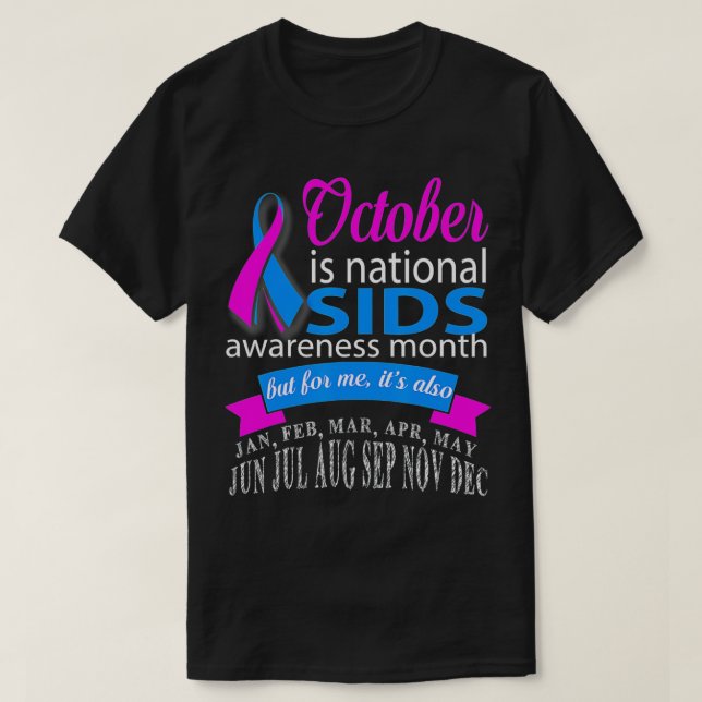 Oktober är månaden för medvetenheten om SIDS t T Shirt (Design framsida)