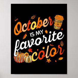 Oktober är min favorithöst i Färg Höst löv Poster