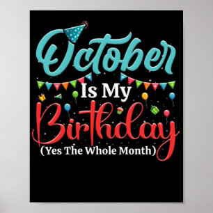 Oktober är min födelsedag hela månaden oktober poster