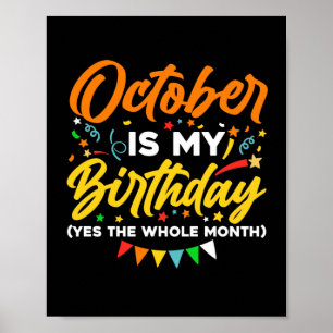 Oktober är min födelsedag hela månaden oktober poster