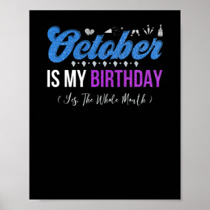 Oktober är min födelsedag hela oktober poster