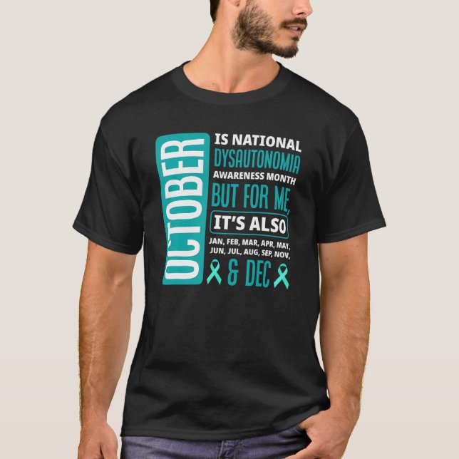 Oktober är nationellt dyautonomisyndrom Awar T Shirt (Framsida)