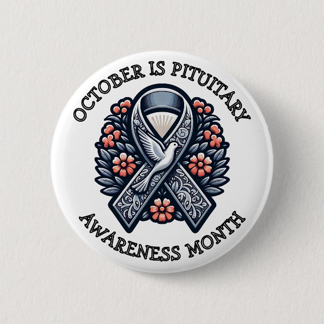 Oktober är Pituitary Awareness Month Knapp (Framsida)
