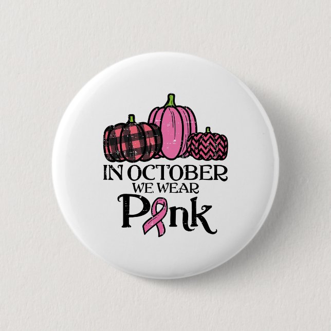 Oktober Bära Rosa Leopard Breast Cancer Awarene Knapp (Framsida)