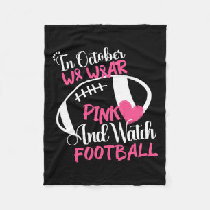 Oktober Bära Rosa och titta på fotbollsbrösten kan Fleecefilt