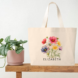 Oktober Birth Month Flower Customized Gift för hen Jumbo Tygkasse