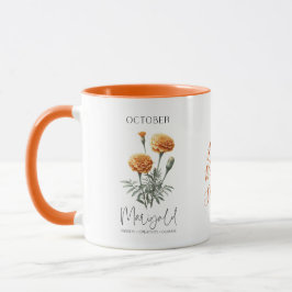 Oktober Birth Month Flower Marigold Birthday Gift Mugg