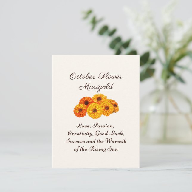 Oktober Birth Month Flower Marigold Elegant (Stående Fram)