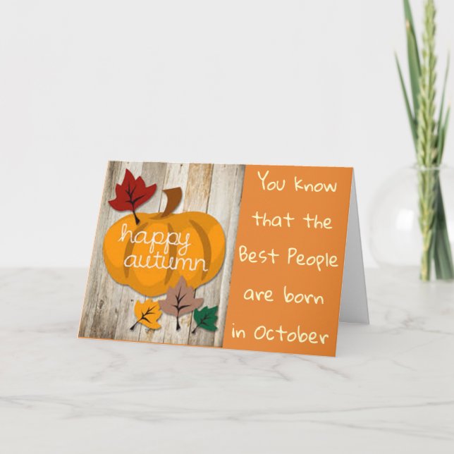 ***OKTOBER** BIRTHDAY MED VISSA KÄRLEK OCKSÅ KORT (Framsida)