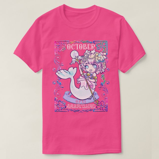 OKTOBER BIRTHDAY OPAL SJÖJUNGFRU T SHIRT (Design framsida)