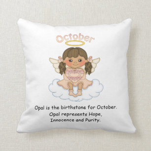 Oktober Birthstone Angel Brunette Kudde