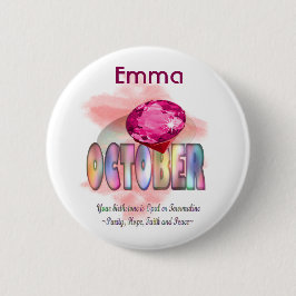 Oktober Birthstone bilddesign och menande Knapp