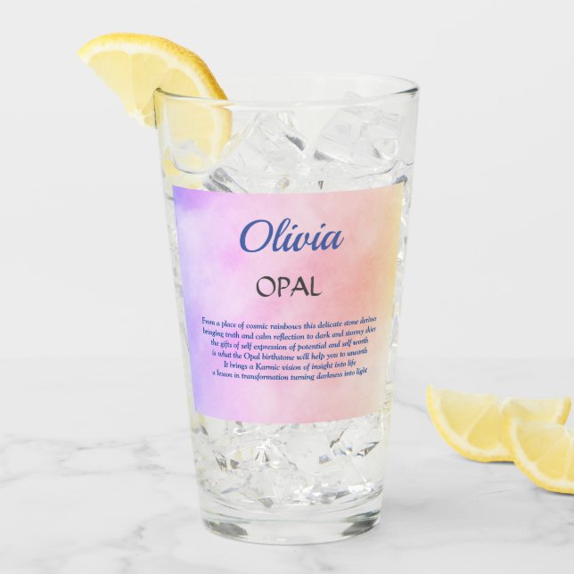 Oktober Birthstone Opal-design Glaskopp (Framsida Ice)