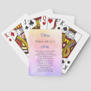 Oktober Birthstone Opal Dikt Casinokort