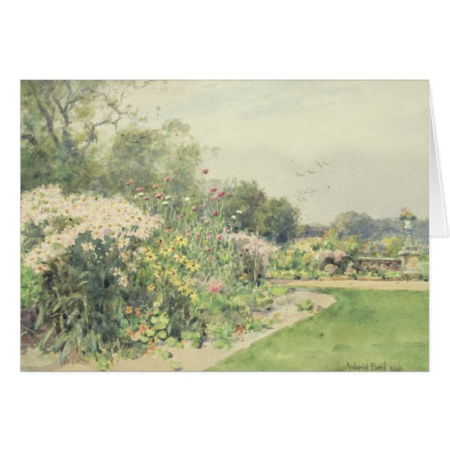 Oktober blommor hälsningskort (Framsidan Horizontal)