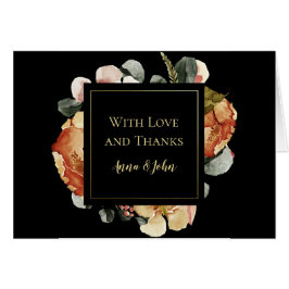 Oktober Blooms på Black Bröllop Tack OBS Kort