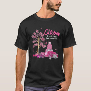 Oktober Breast Cancer Awareness Month Sloth Pumpki T Shirt
