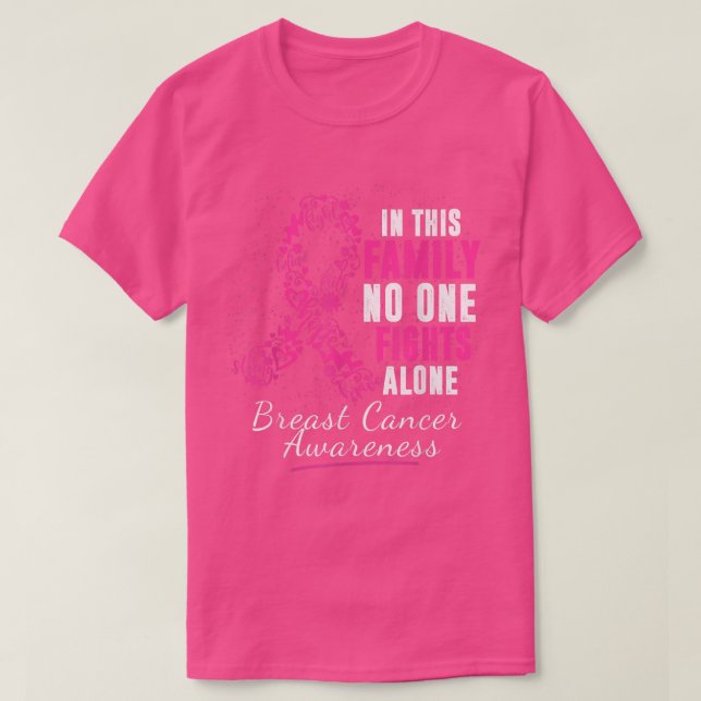Oktober Breast Cancer Warrior Support Rosa Ribbon T Shirt (Design framsida)