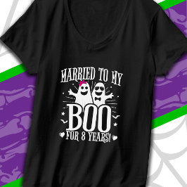 Oktober Bröllopsdag Humor 8-årsjubileum T Shirt