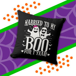 Oktober bröllopsdag rolig 1-årsdag kudde