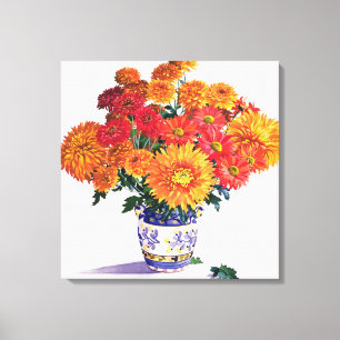 Oktober Chrysanthemums Canvastryck