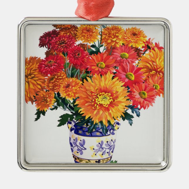 Oktober Chrysanthemums Julgransprydnad Metall (Framsidan)