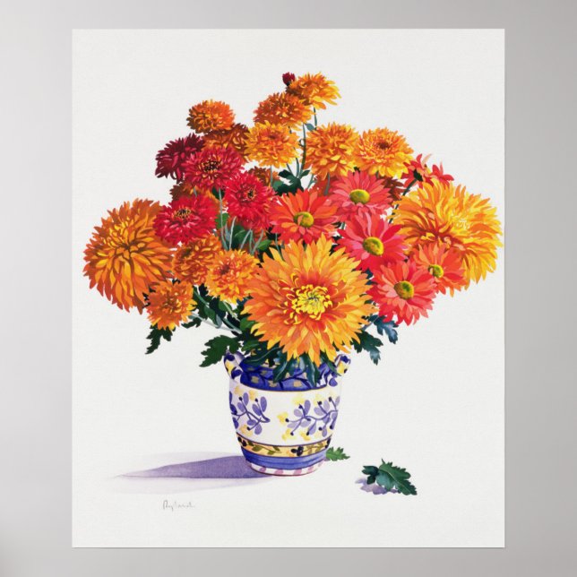 Oktober Chrysanthemums Poster (Framsidan)