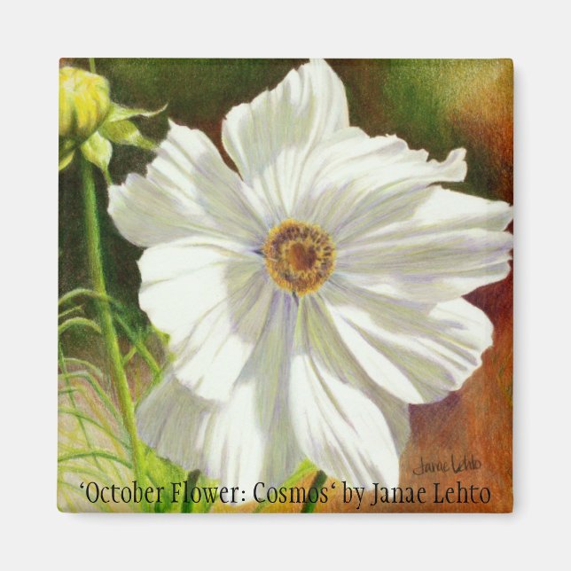 "Oktober Flower: Cosmos" av Janae L... Magnet (Framsidan)