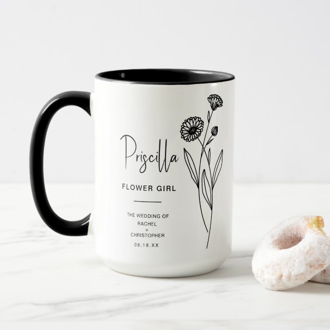 Oktober Flower Girl | Pot Marigold Birth Flower Mugg (Med munk)