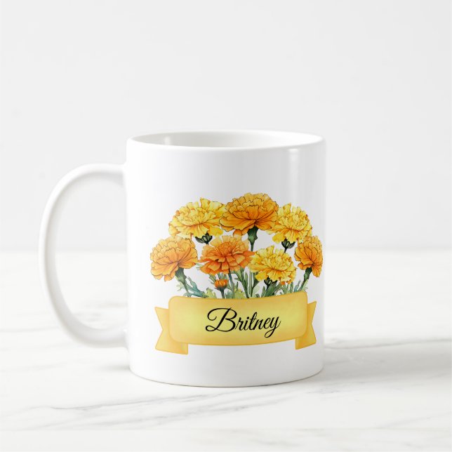 Oktober Flower Marigold Kaffemugg (Vänster)