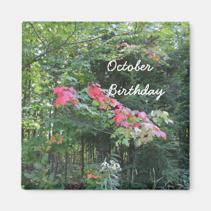 Oktober födelsedag för all-höst löv magnet