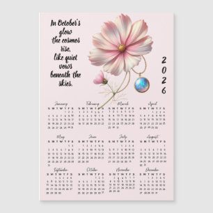 Oktober Födelsedagsblomma Kalender och Sten