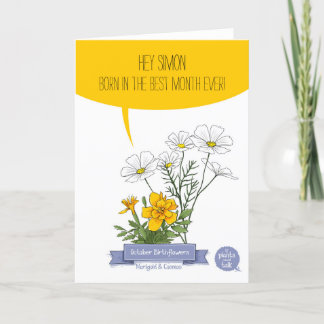 Oktober födelsedagskort, fött i bästa månaden helgkort